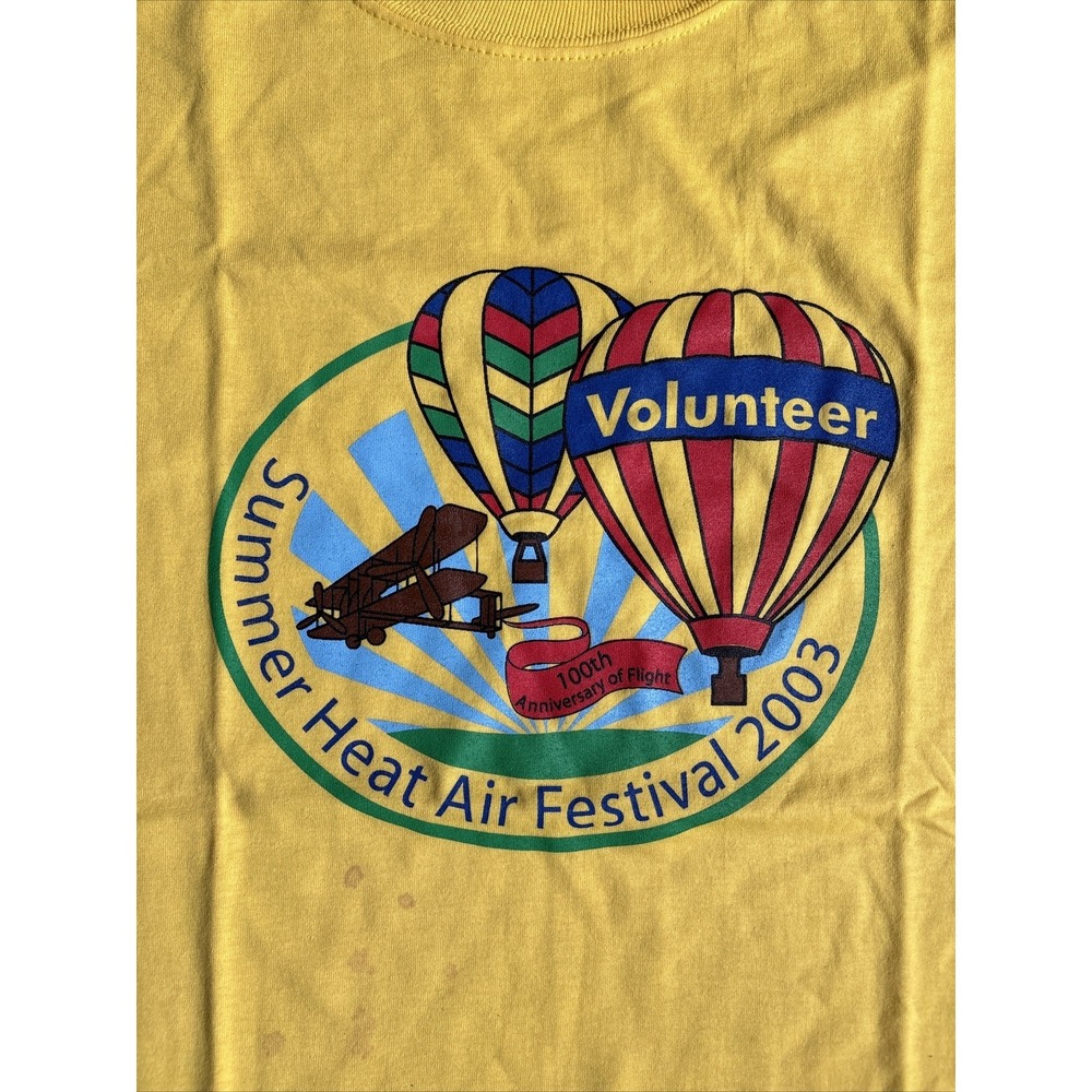 Vintage 2003 Summer‎ Heat Hot Air Balloon Festival Volunteer Shirt Sz L Muncie - Picture 2 of 9